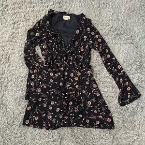 Showpo Floral Navy Blue Dress